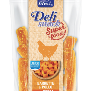 Life Dog Deli Snack Super Food - Barrette di Pollo con Zucca - 100 gr