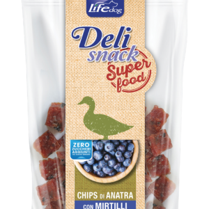 Life Dog Deli Snack Super Food - Chips di Anatra con Mirtilli - 100 gr