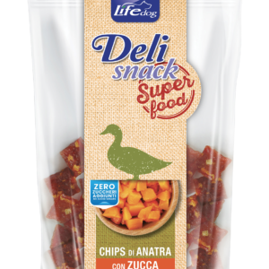 Life Dog Deli Snack Super Food - Chips di Anatra con Zucca - 100 gr