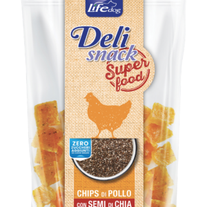 Life Dog Deli Snack Super Food - Chips di Pollo con Semi di Chia - 100 gr