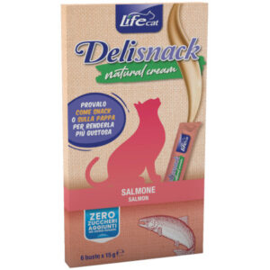 Life Cat Deli Snack Natural Cream al Salmone - 6X15 gr