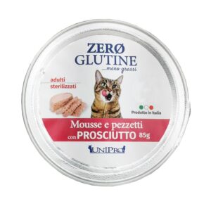 Unipro ZERO GLUTINE Mousse e Pezzetti con Prosciutto - 85 gr