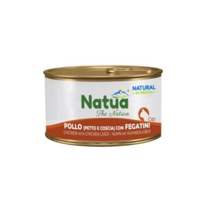 Natua Cat Natural in Broth - Pollo (Petto e Coscia) con Fegatini - 85 gr