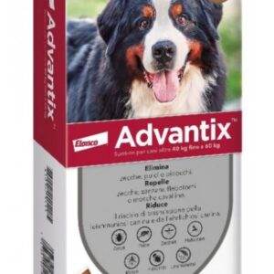 Elanco - Advantix Spot-on per cani dai 40 kg ai 60 kg - Unità di vendita: 1 confezione - 6 pipette da 6,0 ml