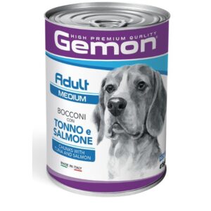 Gemon - Adult Medium Bocconi con Tonno e Salmone - 415 gr