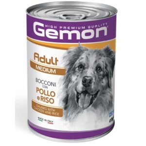 Gemon - Adult Medium Bocconi con Pollo e Riso - 415 gr
