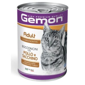 Gemon -  Cat Adult Bocconcini con Pollo e Tacchino - 415 gr