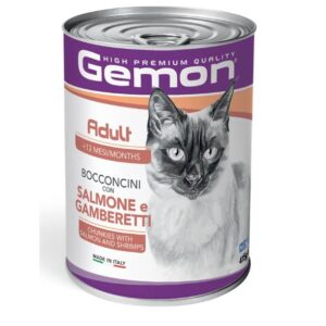 Gemon -  Cat Adult Bocconcini con Salmone e Gamberetti - 415 gr