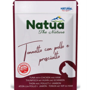 Natua Cat Adult Natural Soft Jelly Bustina - Tonnetto con Pollo e Prosciutto - 70 gr