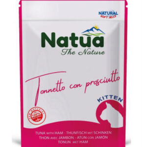 Natua Cat KITTEN Natural Soft Jelly Bustina - Tonnetto con Prosciutto - 70 gr