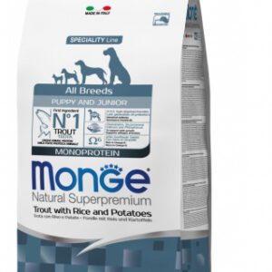 Monge All Breeds Puppy & Junior Trota, Riso e Patate - 2,5 Kg