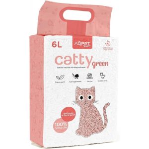 AqpetFriends Catty Green Lettiera naturale alla soia profumazione Fiori di pesco 6 Lt
