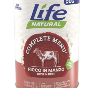 Life Dog Natural - Complete Menu’ - ricco di Manzo a Pezzettoni - 400 gr