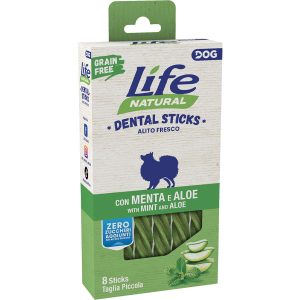 Life Dog Dental Sticks con Menta e Aloe - 8 Sticks x 100 gr -TG PICCOLA