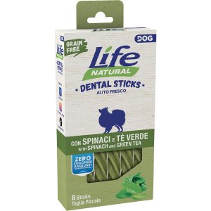 Life Dog Dental Sticks con Spinaci e Tè Verde - 8 Sticks x 100 gr -TG PICCOLA