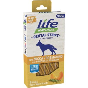 Life Dog Dental Sticks con Zucca e Rosmarino - 8 Sticks x 150 gr -TG MEDIO/GRANDE