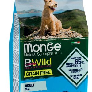 Monge Bwild - Grain Free – Acciughe con Patate e Piselli – Mini Adult kg 2.5