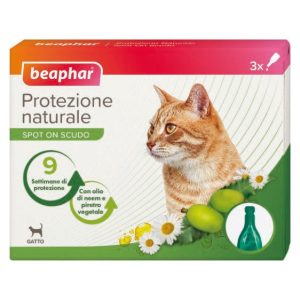 Beaphar - Protezione Naturale Spot On Antiparassitario Gatto - 3 Pipette Da 1ml